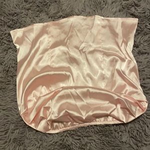 Pink satiny bustier top